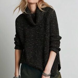 Free People Dylan Wool Linen Blend Cowl Neck Knit Sweater XS